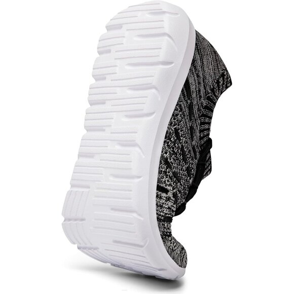 Women Black-Grey Running Breathable Knitting flexible Mesh Sports Shoes Sneakers - Picture 3 of 6